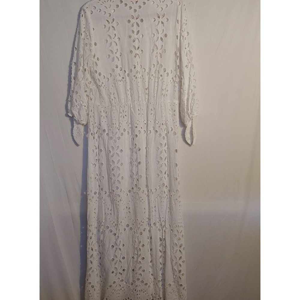 Lilly Pulitzer White Amrita Eyelet Midi Button Down Dress Size 10 - Picture 12 of 16